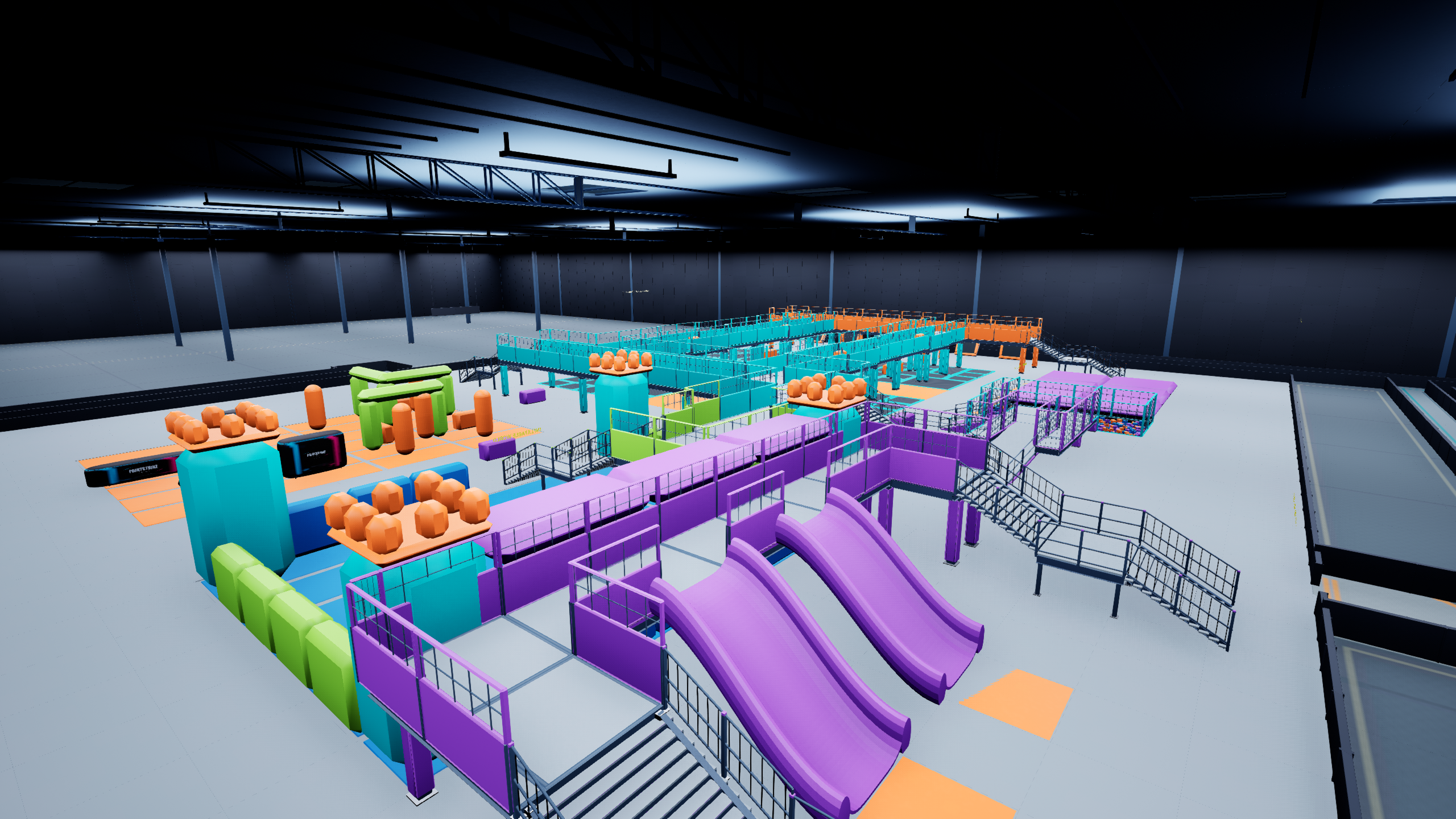 Trampolinpark vor der Überarbeitung des Grundbodens