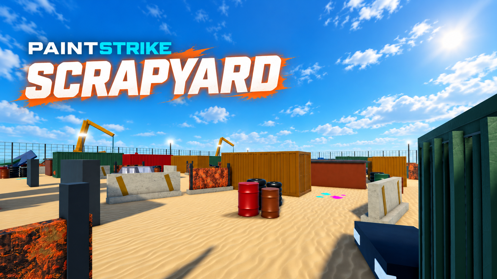 Offizielles Scrapyard-Vorschaubild mit Containern und Paintball-Deckungen